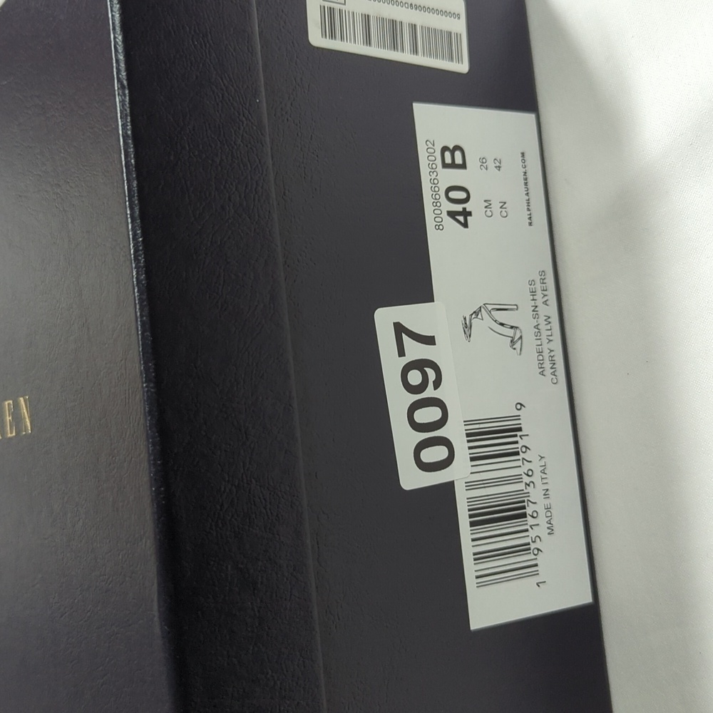 Ralph Lauren Purple Label ARDELISA-SN-HES canry yellow Women's Heels. Size 40B. - Picture 14 of 14